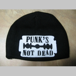 Punks not Dead hrubá zimná čiapka s tlačeným logom univerzálna veľkost 100%akryl